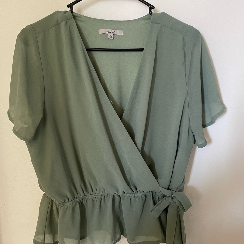 Green formal blouse size L
